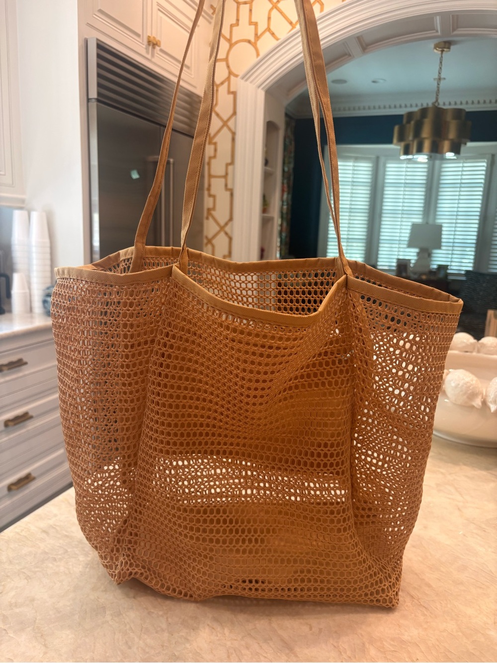 Everyday Mesh Tote Bag - Tan